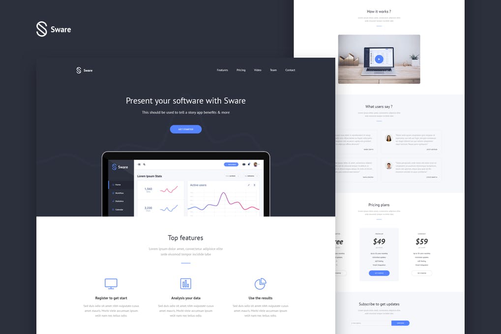 Free Sware SaaS & Software Landing HTML5 Page Template Download