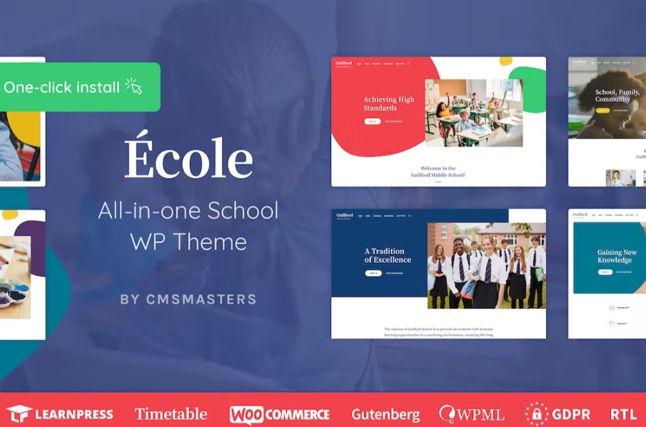 Free Ecole Education & School WordPress Theme Download