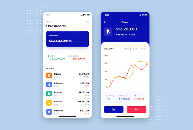 Free Finance Crypto Mobile App UI Kit Template Download