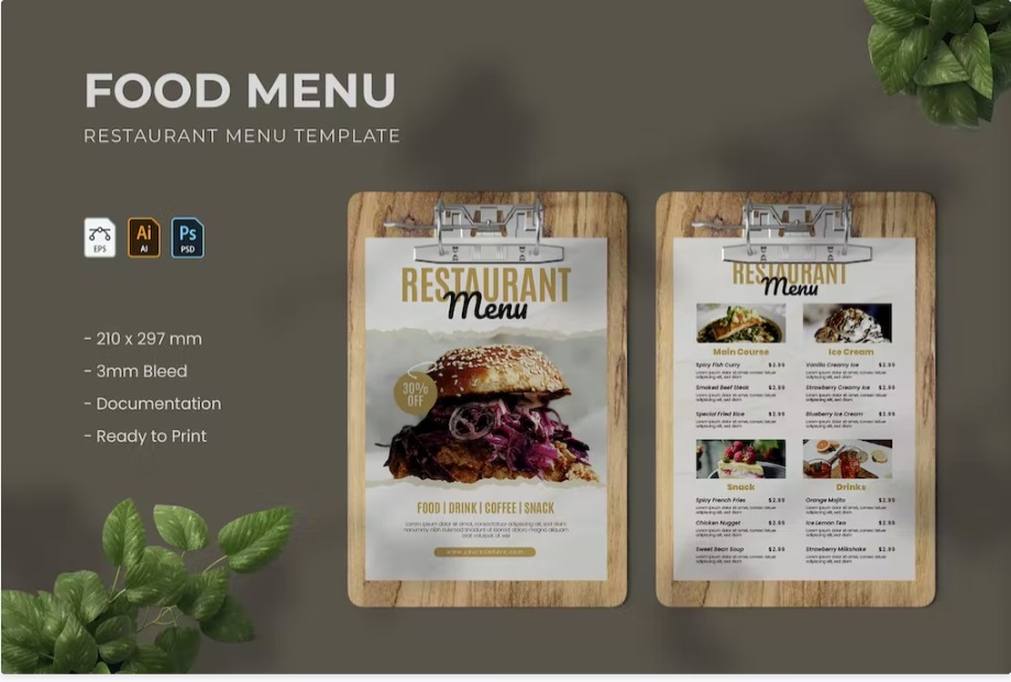 Free Food Menu Template Download