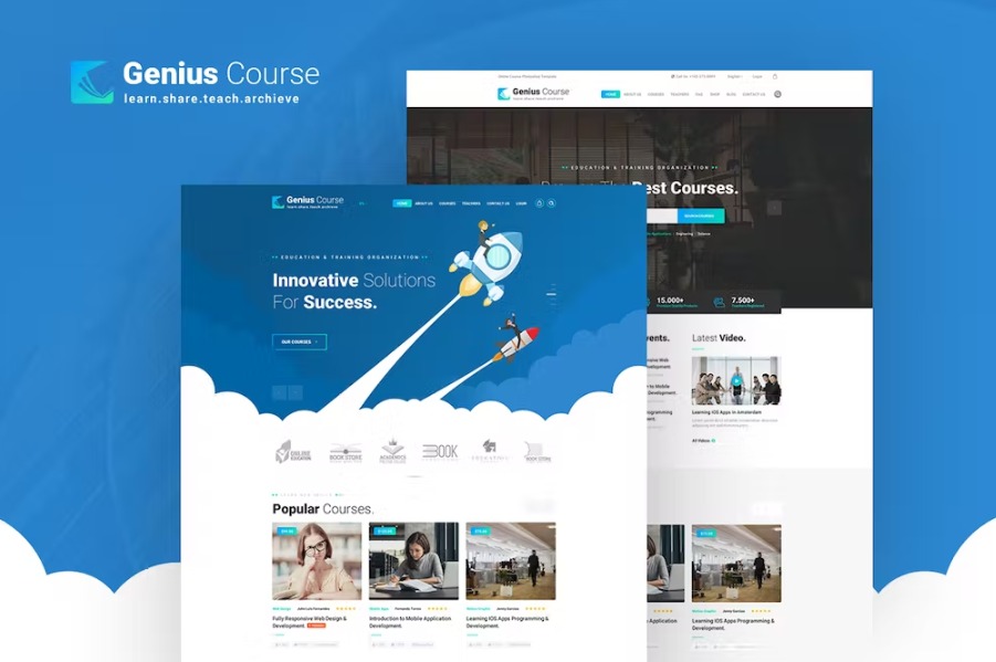  Free Genius Learning & Course PSD Template Download