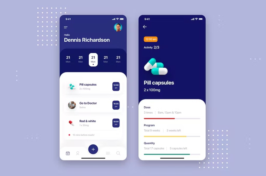 Free Medicine Mobile App UI Kit Download