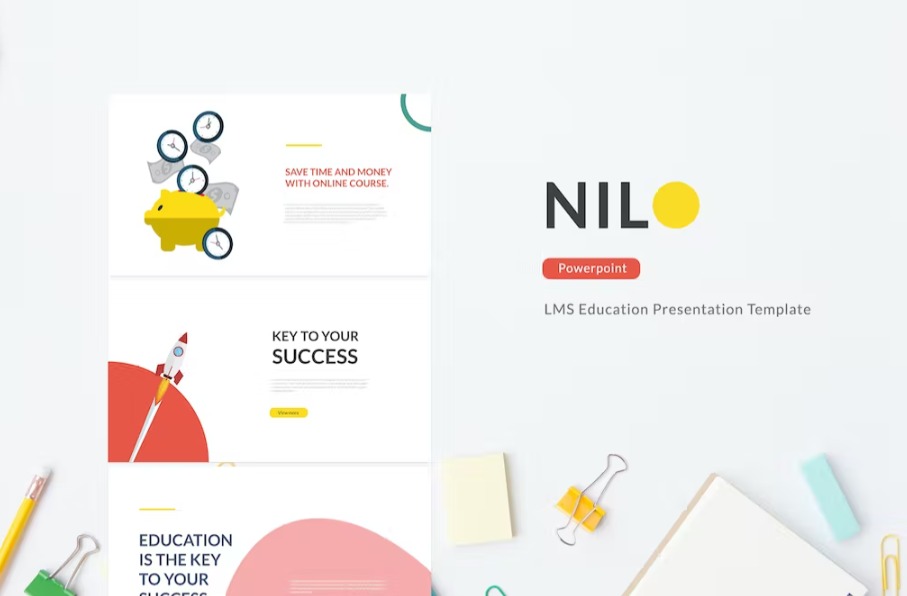 Free Nilo LMS Education Powerpoint Template Download