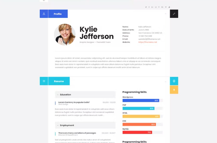 Free ShiftCV Blog Resume Portfolio WordPress Theme Download