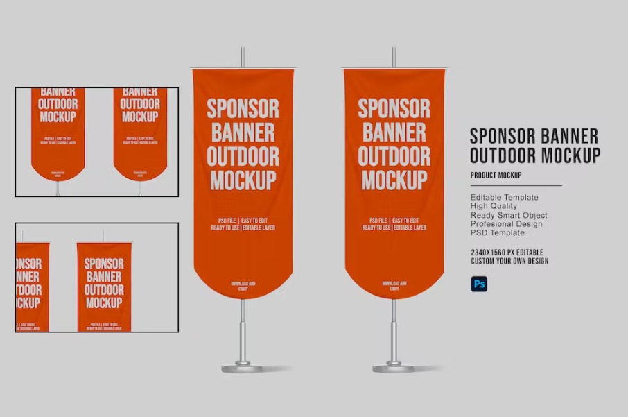 Free Sponsor Banner Mockup Template Download