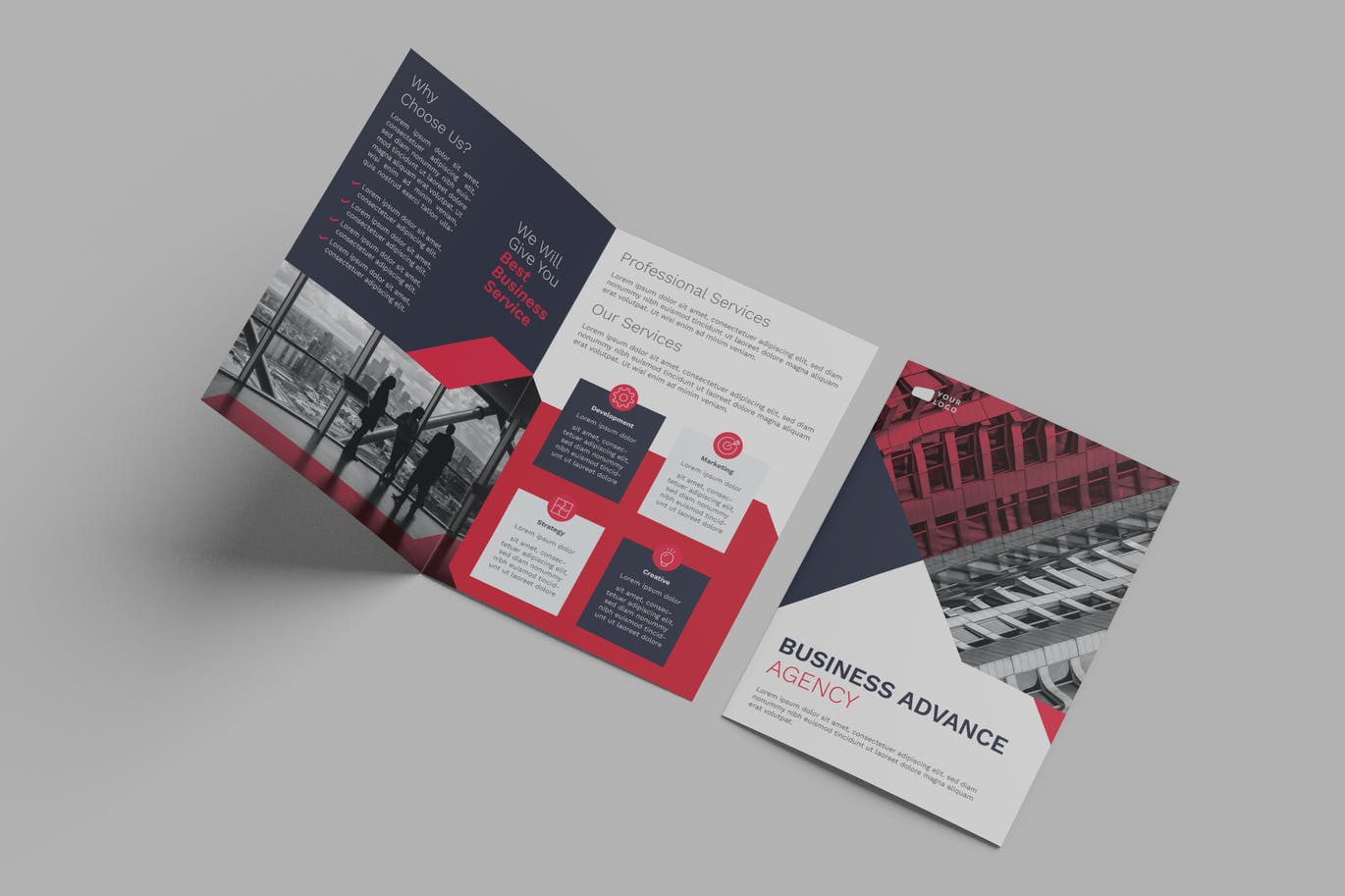 Free Agency Bifold Brochure Template Download