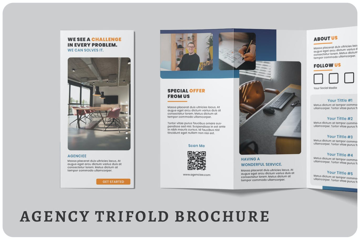 Free Agency Trifold Brochure Template Download