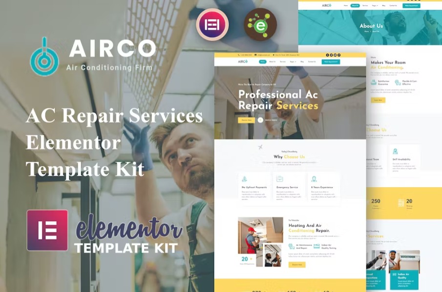 Airco AC Repair Services Elementor Template Kit