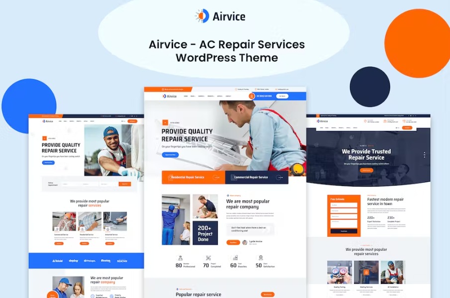 Free AC Repair Services Elementor Template Kit Download