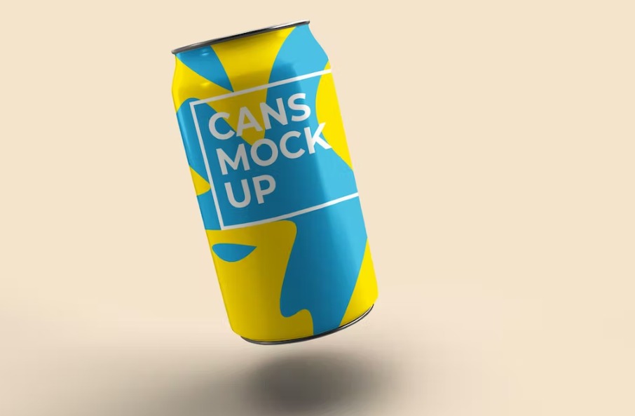 Free Beverage Cans Product Mockups Template Download