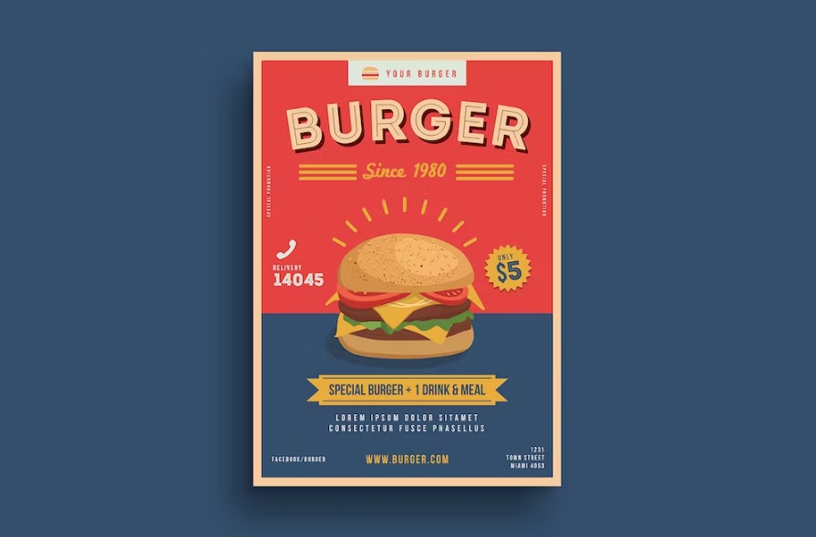 Free Burger Poster Template Download