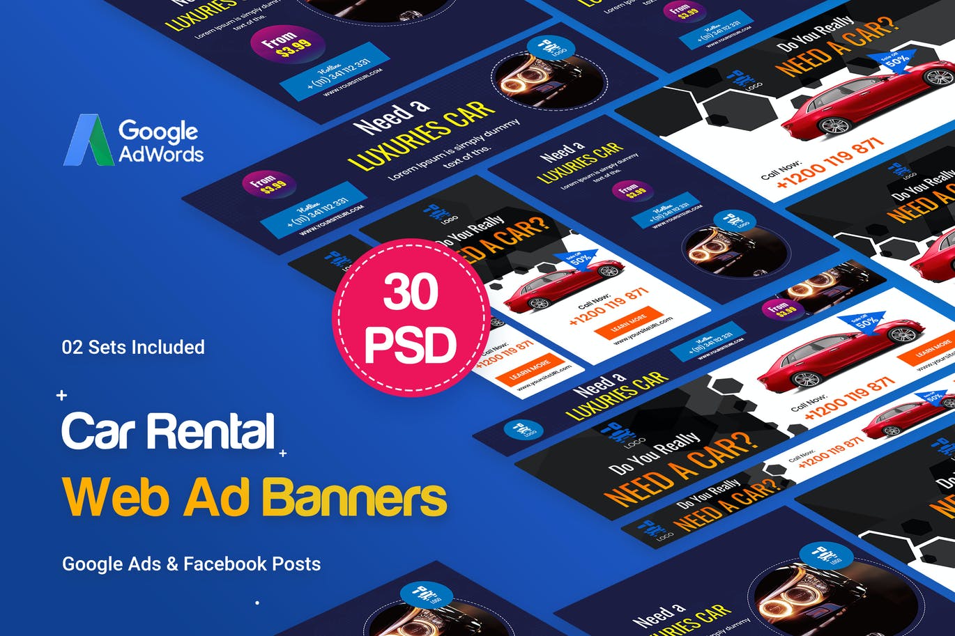 Free Car Rent Banners Template Download