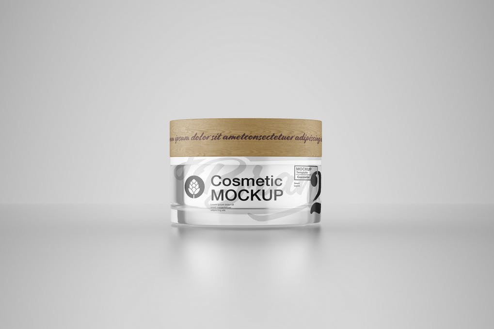 Free Cream Cosmetic Jar mockup Templates Download