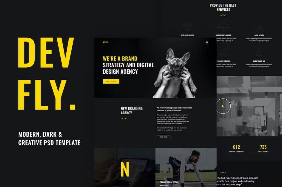 Free Devfly Modern & Creative Agency PSD Template Download