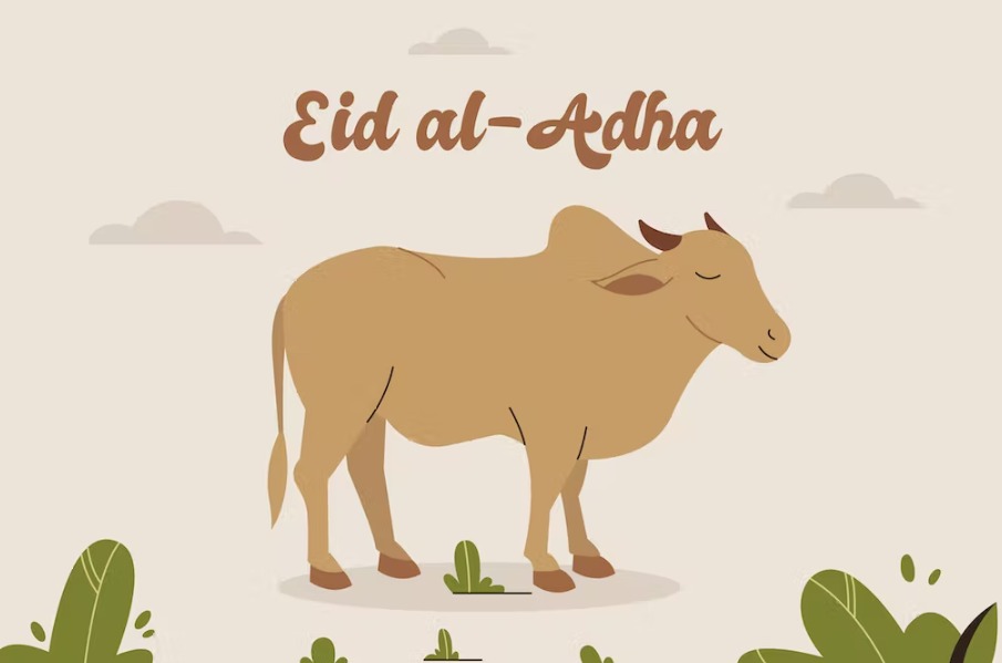 Free Eid Al-Adha Cow Illustration Template Download