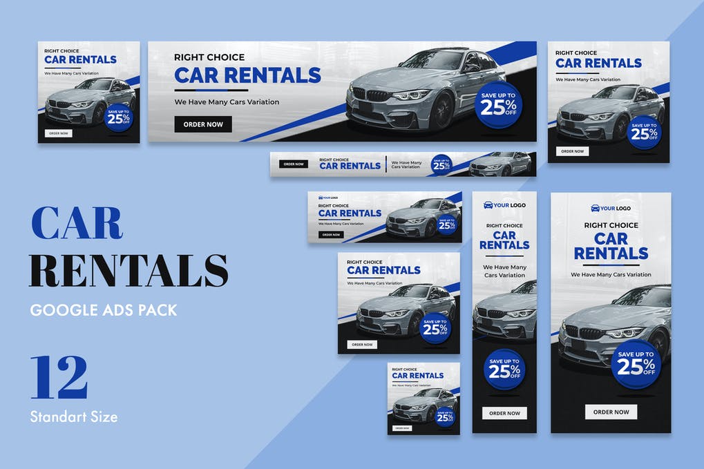 Free Google Ads Web Banner Car Rental Template Download