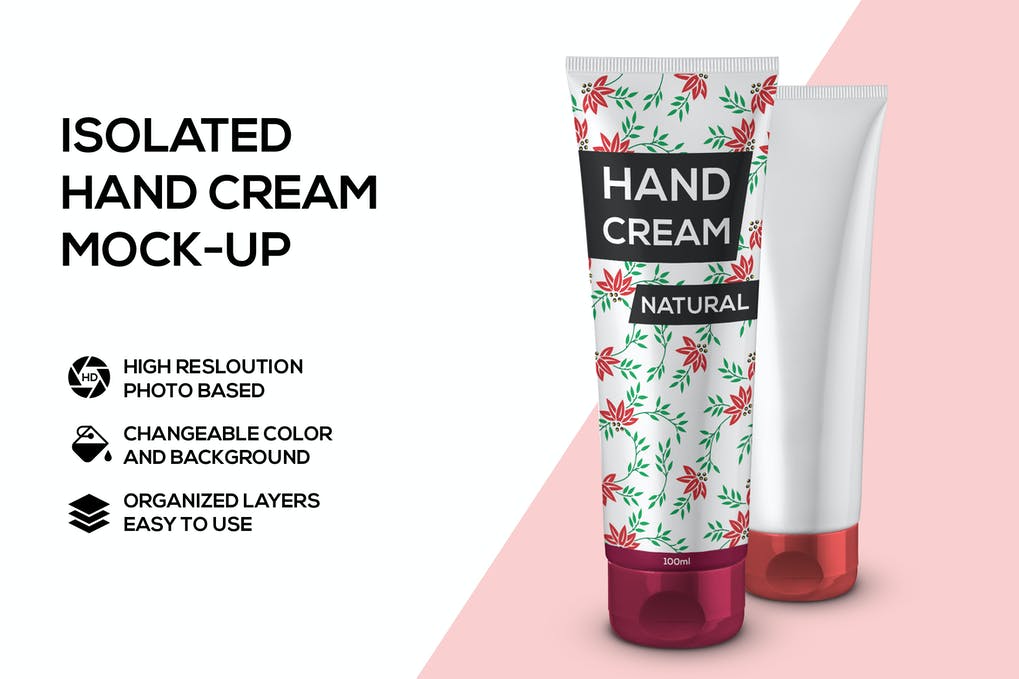 Free Hand cream mockup Template Download