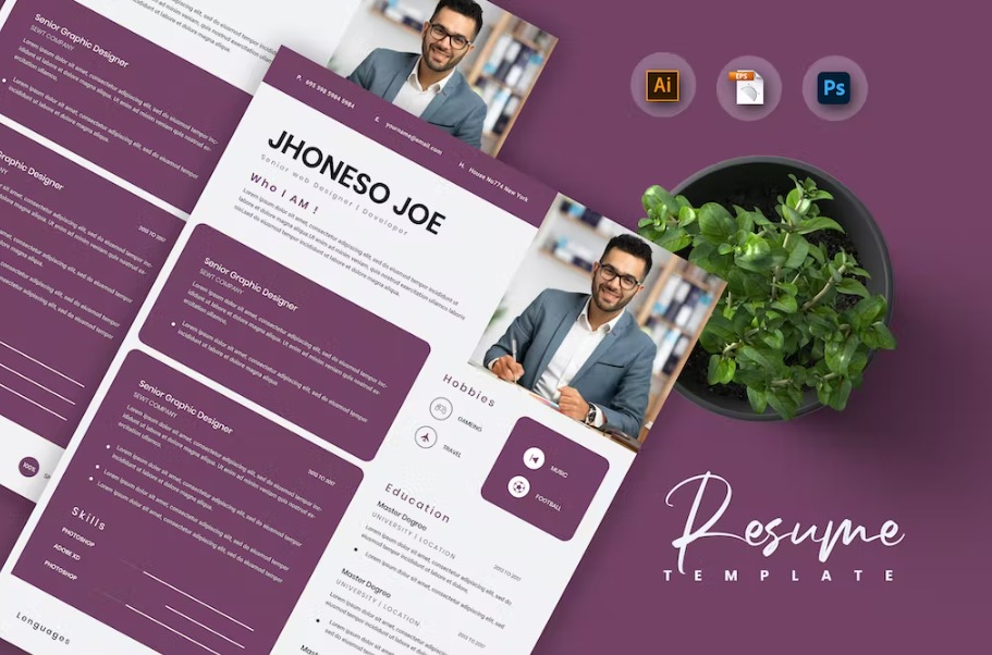 Free Jeir Creative Resume & CV Template Download