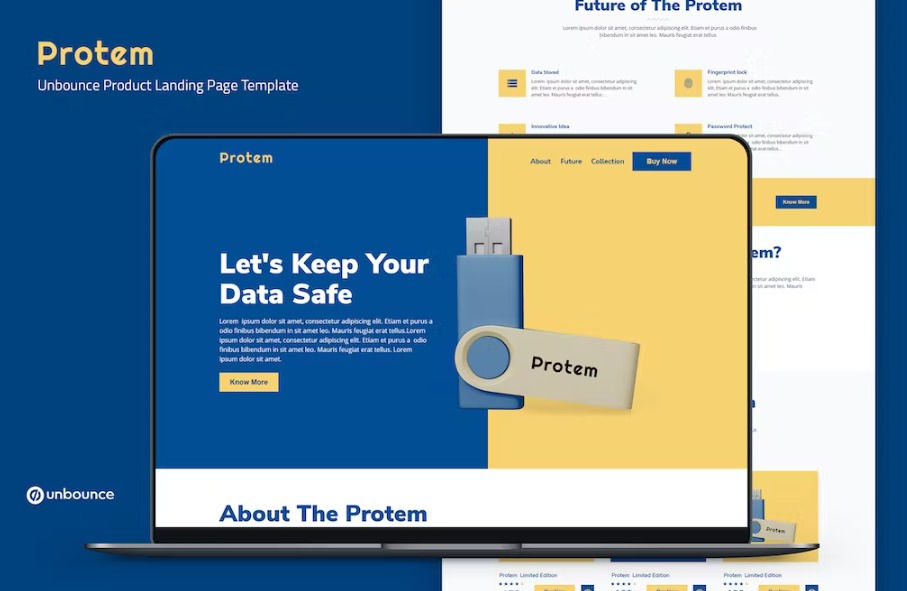 Free Protem Unbounce Product Landing Page Template Download