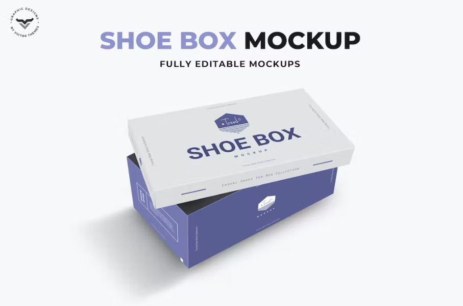 Free Shoe Box Mockup Template Download