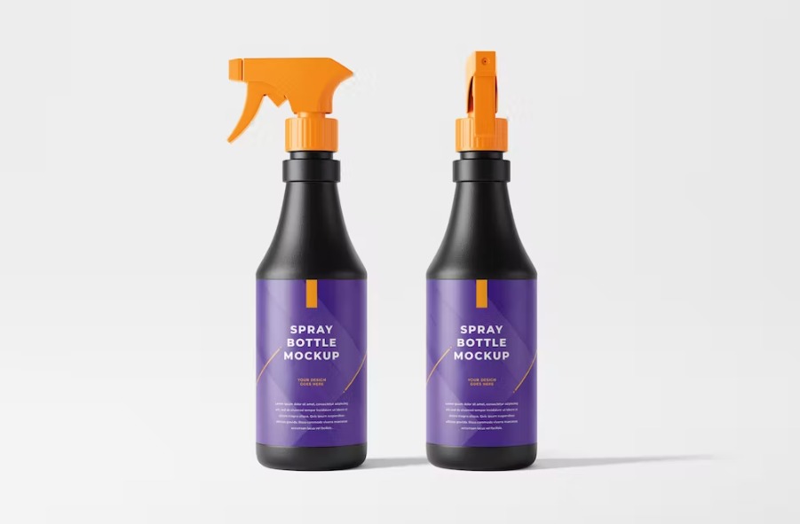 Free Spray Bottle Mockup Template Download