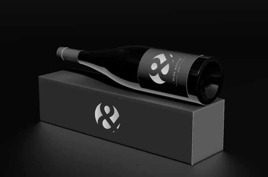 Free Wine Bottle Mockup Template Download