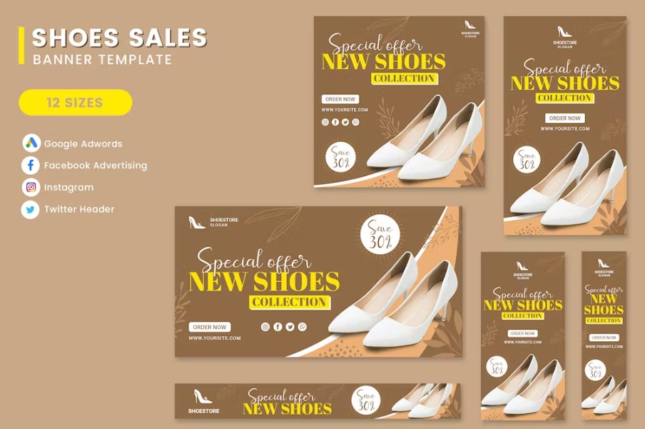 Free Women Shoes Banner Set Template Download