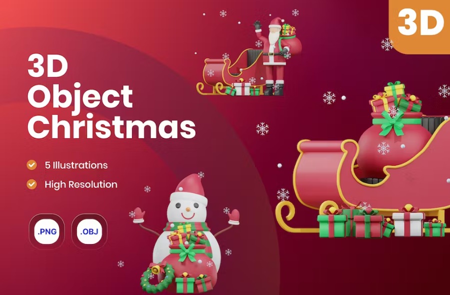 Free 3D Christmas Stuff Object Collections Download