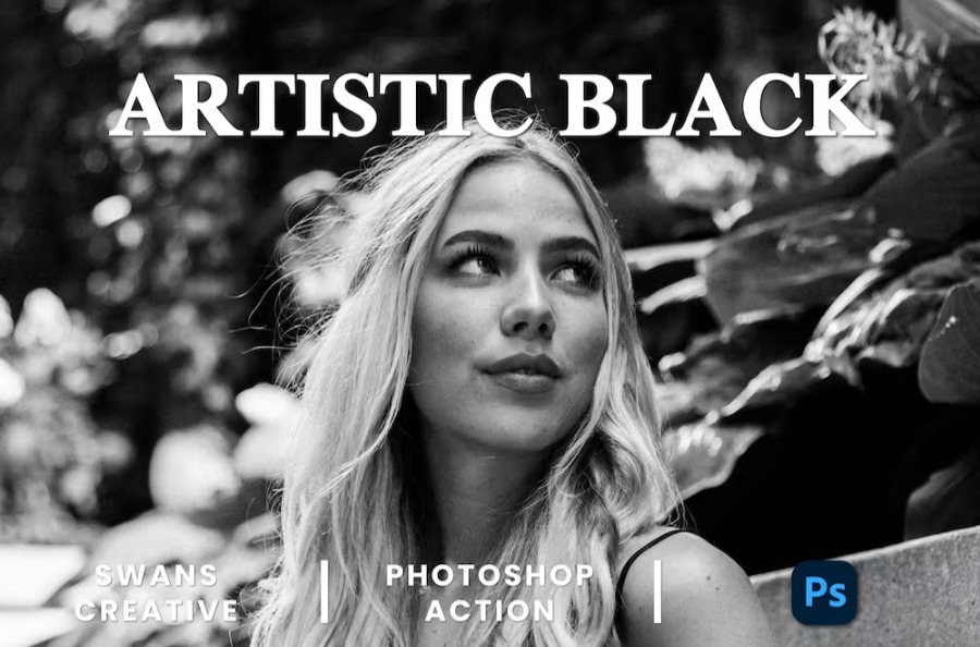 Free Artistic Black Photoshop Action Download