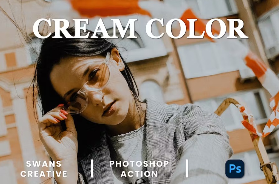 Free Cream Color Photoshop Action Download