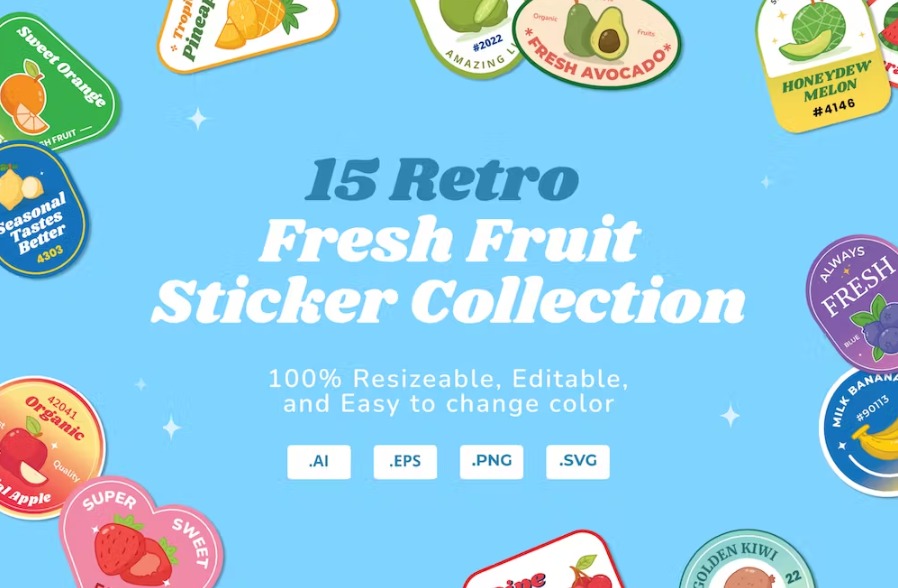 Free Fresh Fruit Sticker Pack Download