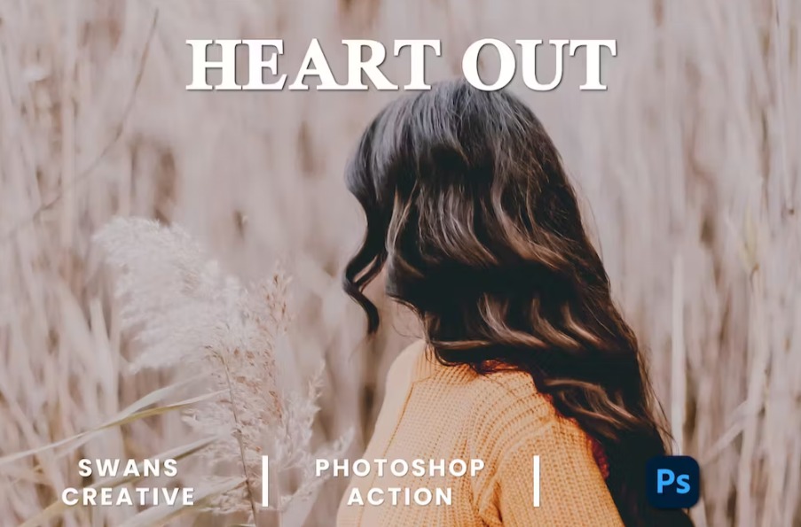 Free Heart Out Photoshop Action Download