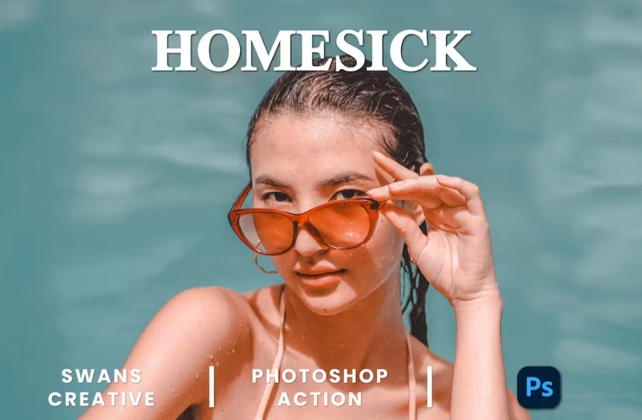 Free Homesick Photoshop Action Download