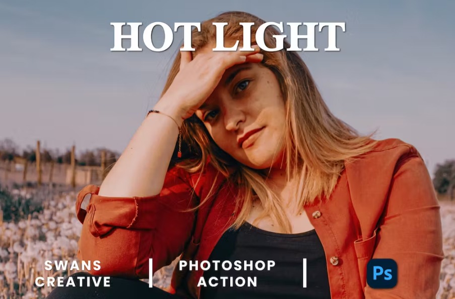 Free Hot Light Photoshop Action Download