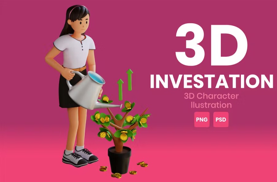 Free Investation 3D Character Illustration Template Download