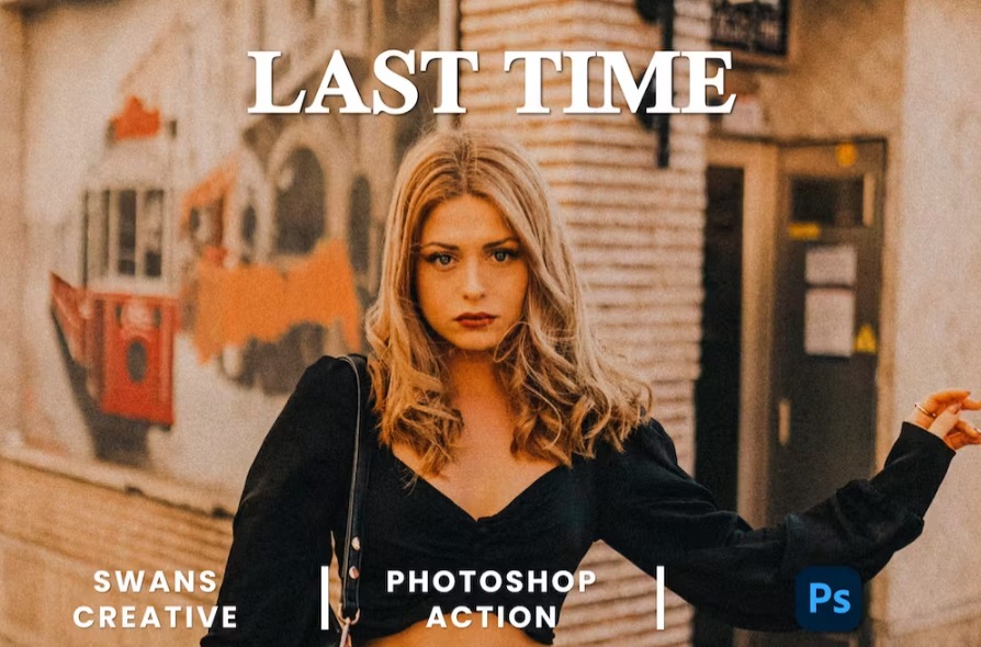 Free Last Time Photoshop Action Download