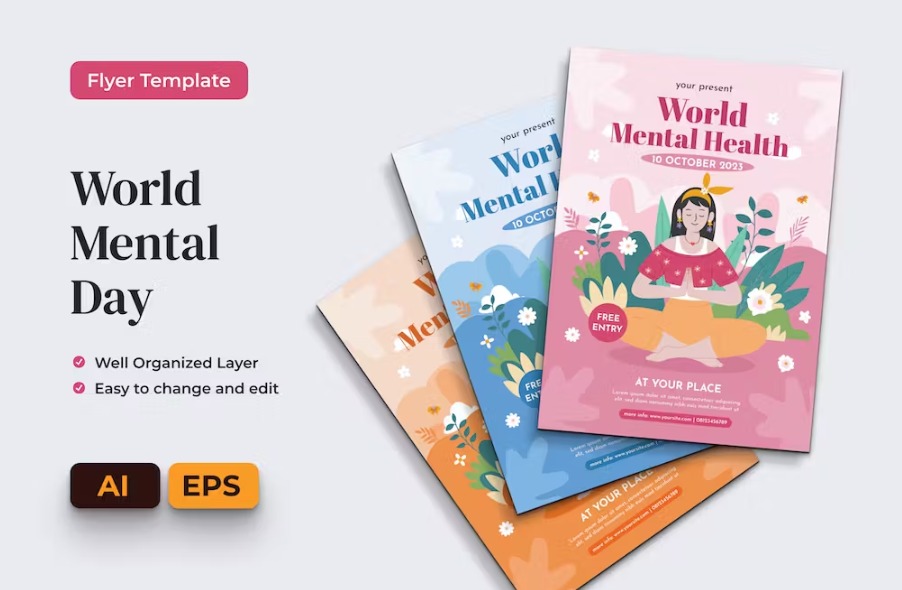 Free Mental Health Flyer Template Ai & EPS Template Download