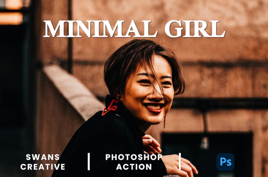 Free Minimal Girl Photoshop Action Download