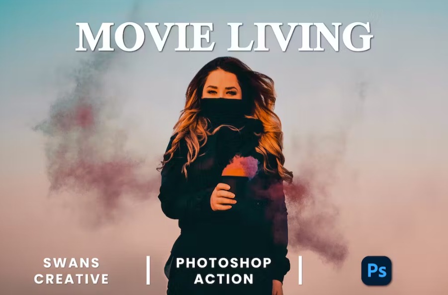 Free Movie Living Photoshop Action Download