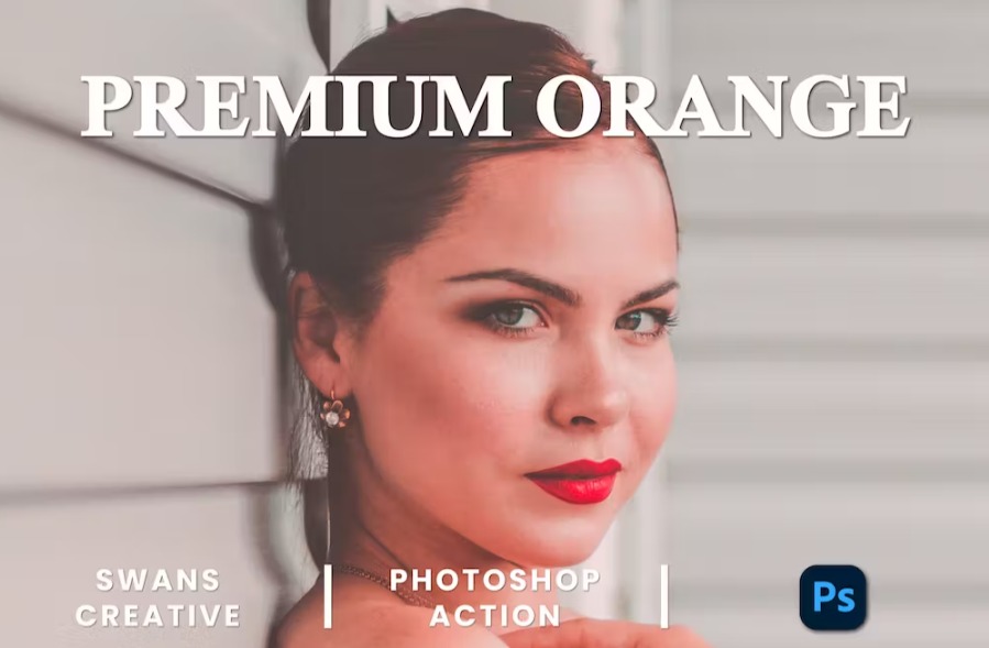 Free Premium Orange Photoshop Action Download