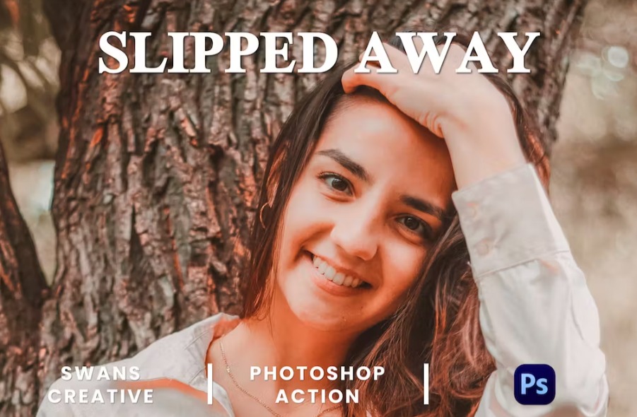 Free Slipped Away Photoshop Action Download