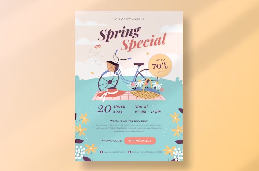 Free Spring Fashion Sale Flyer Ai & EPS Template Download