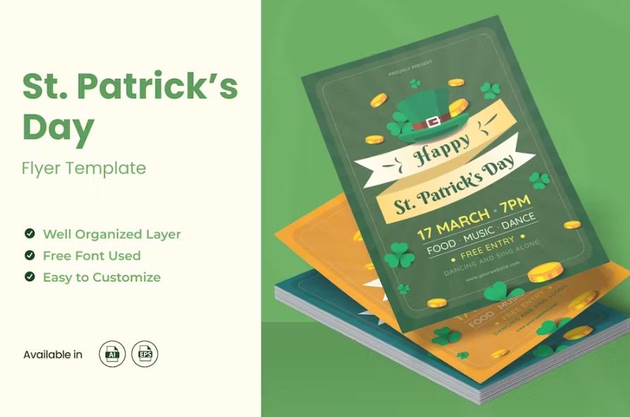 Free St Patrick's Day Ai & EPS Template Download