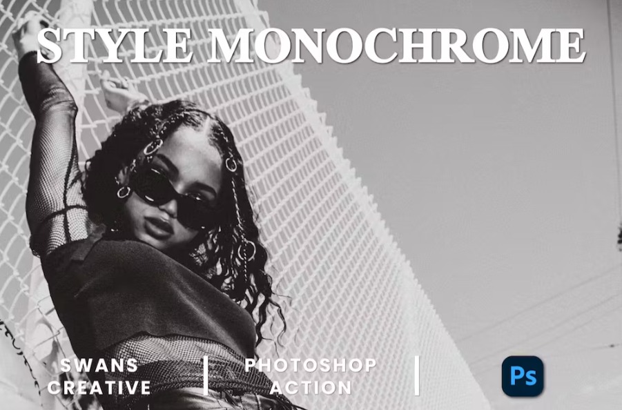 Free Style Monochrome Photoshop Action Download