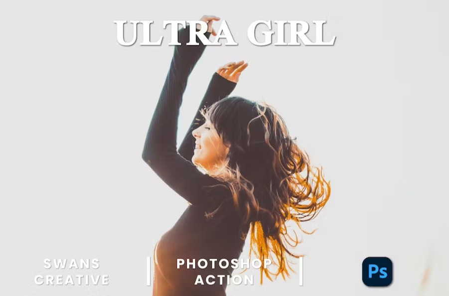 Free Ultra Girl Photoshop Action Download