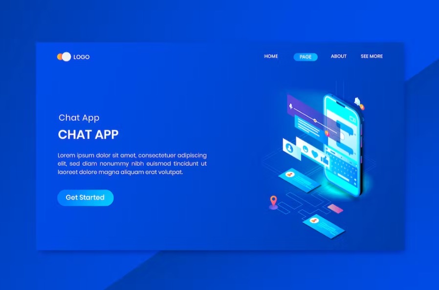 Antigravity Mobile Phone Isometric Landing Page