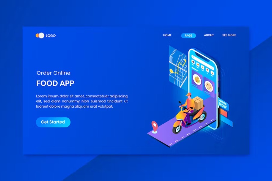 App Delivery Services Isometric Landing Page