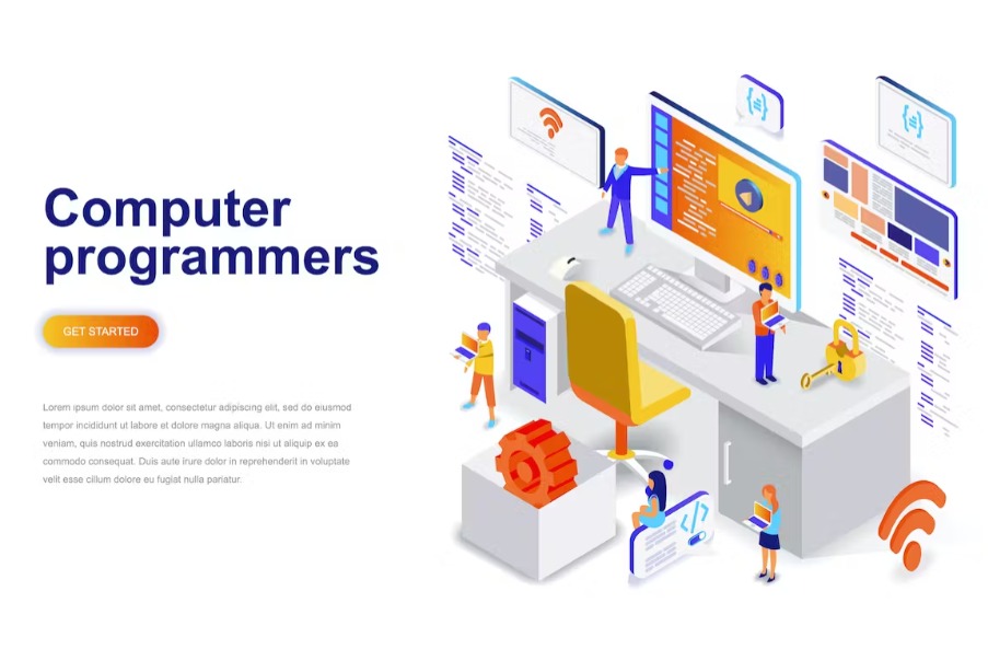 Free Computer Programmers Isometric Download