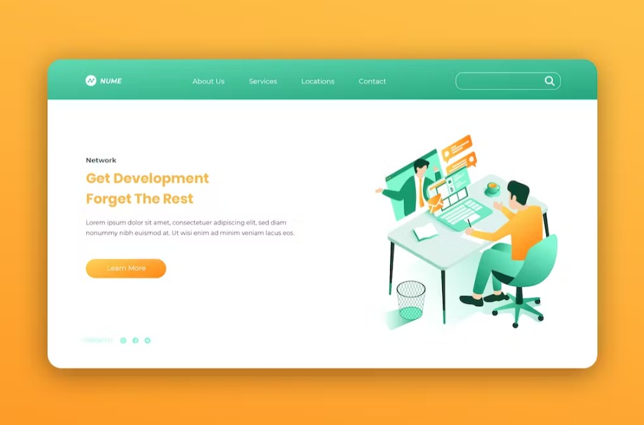 Free Isometric Landing Page Template Download