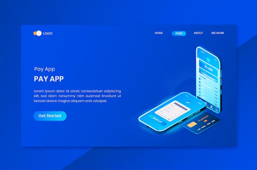 Free Online Payment Application Isometric Landing Page Template Download